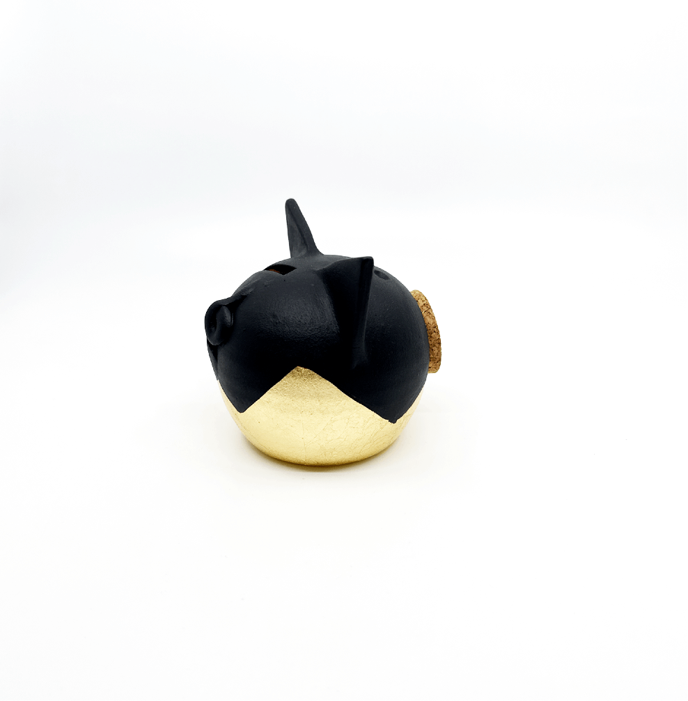 Verdeelde gouden piggy bank