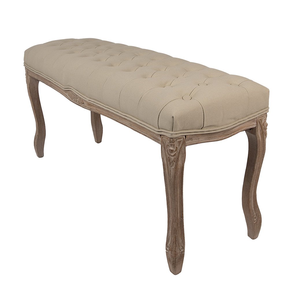 Bankje 112x36x50 cm Bruin Beige Hout