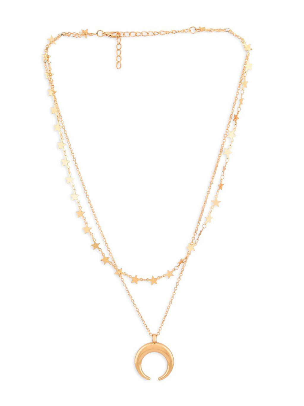 Tweelaags vergulde ketting – legering – 33 cm