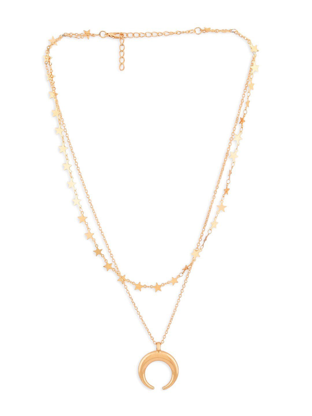 Tweelaags vergulde ketting – legering – 33 cm