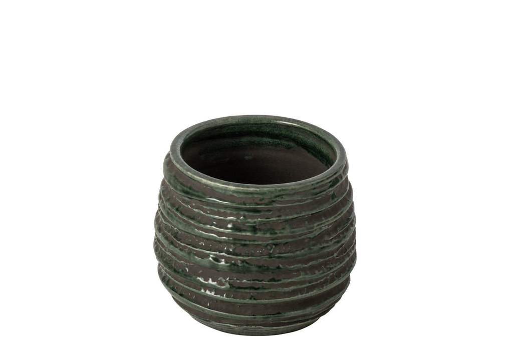 J-Line Bloempot - keramiek - petrolblauw - small