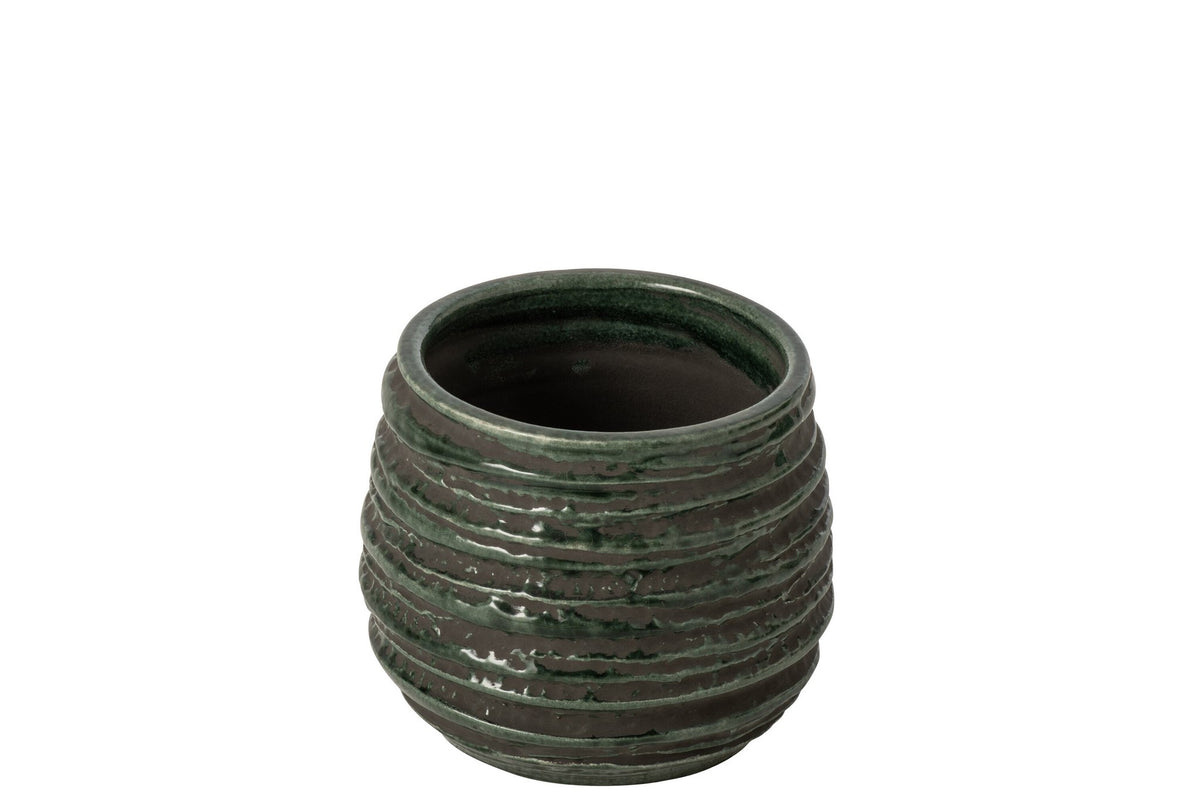 J-Line Bloempot - keramiek - petrolblauw - small