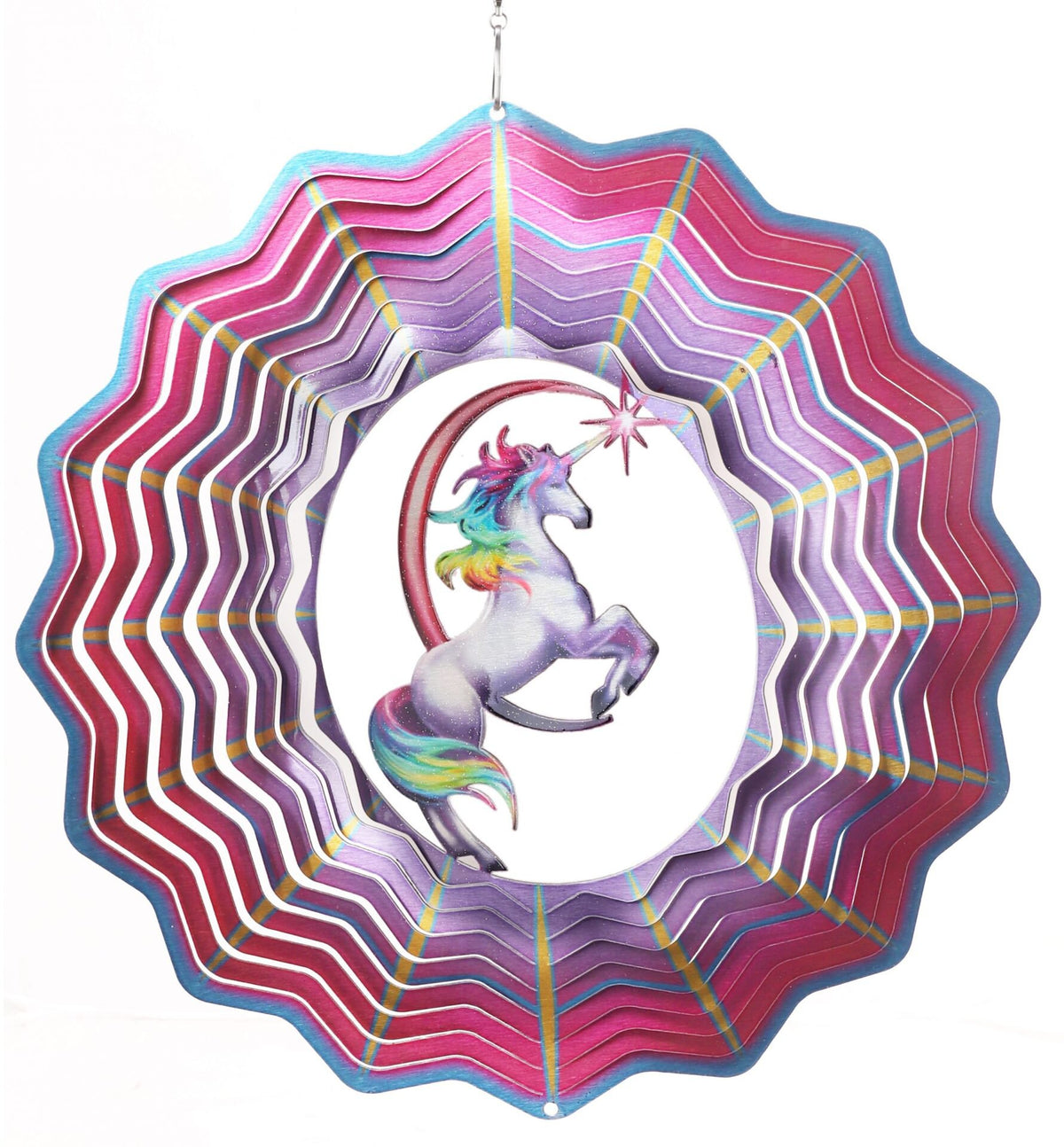 Windspinner, Spin Art, Eenhoorn/ Unicorn, 12UNI307, Ø 30cm
