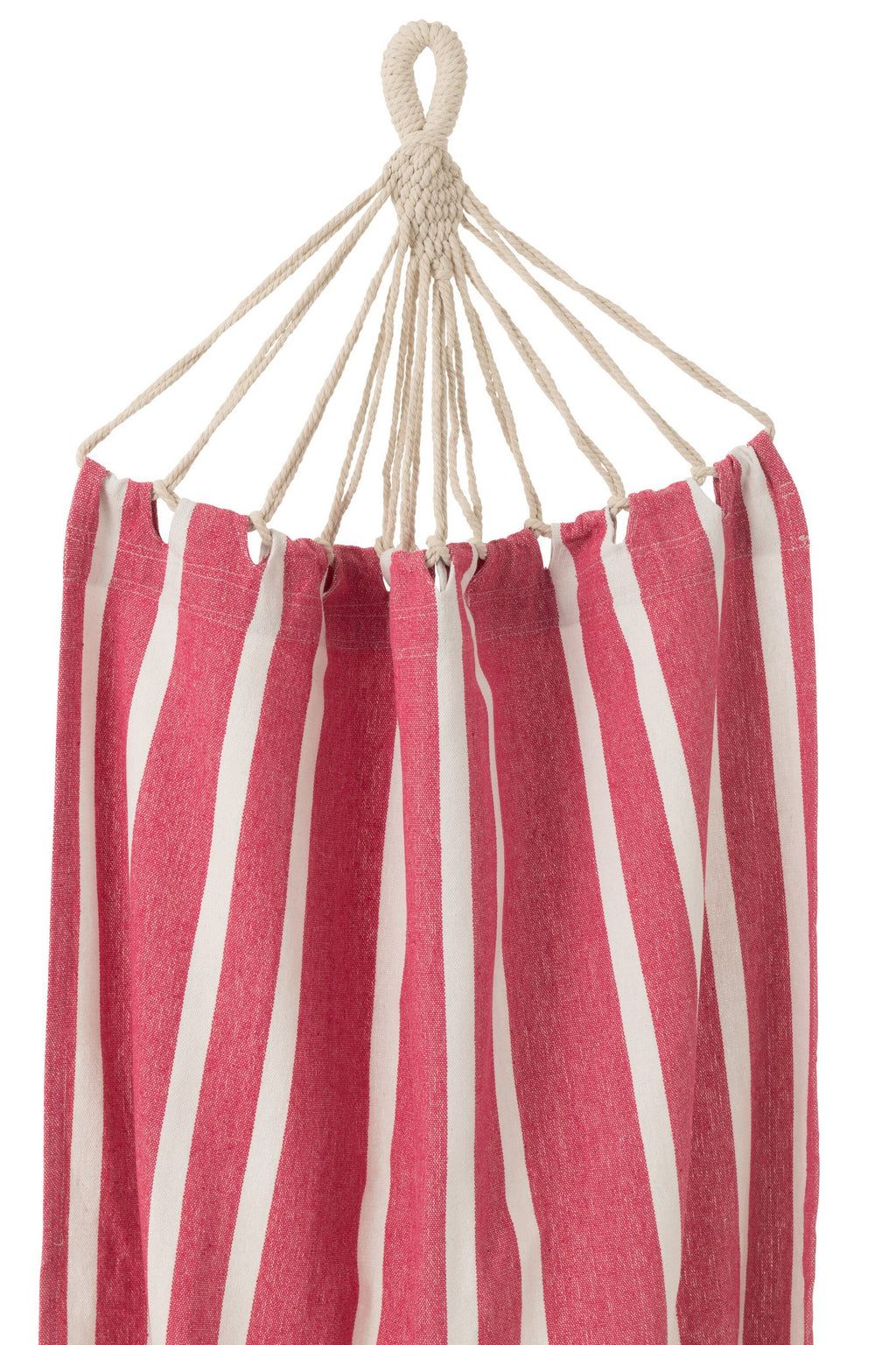 J-Line Hangmat Strepen Katoen/Polyester Roze/Wit
