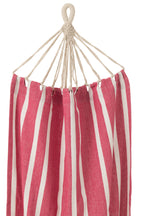 J-Line Hangmat Strepen Katoen/Polyester Roze/Wit