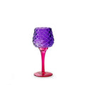 Theelichthouder op voet 'pinecone' paars fuchsia h19 d8 cm