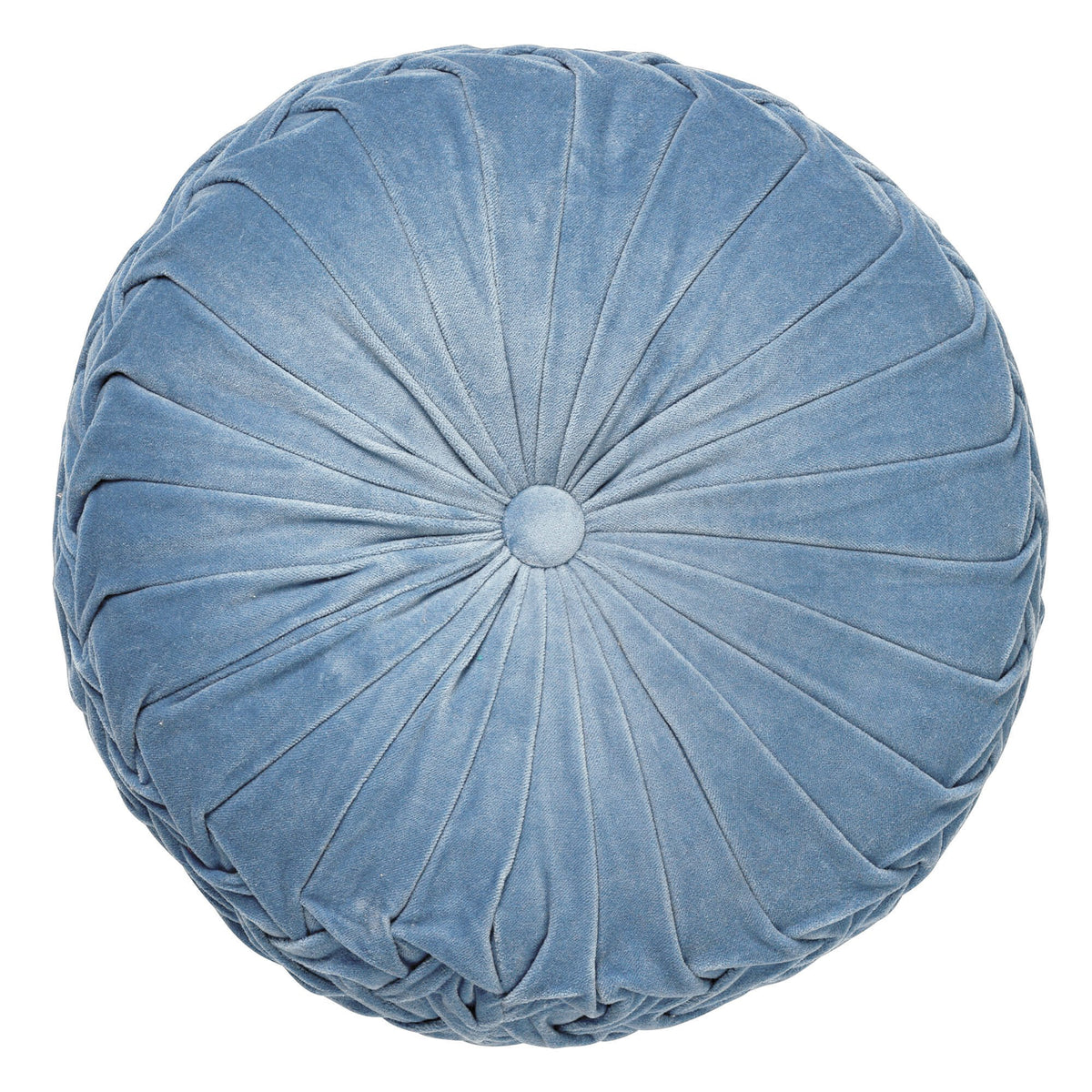 Dutch Decor Kaja - Kussen Ø40cm - Rond - Fluweel - Provinciaal Blauw - Blauw