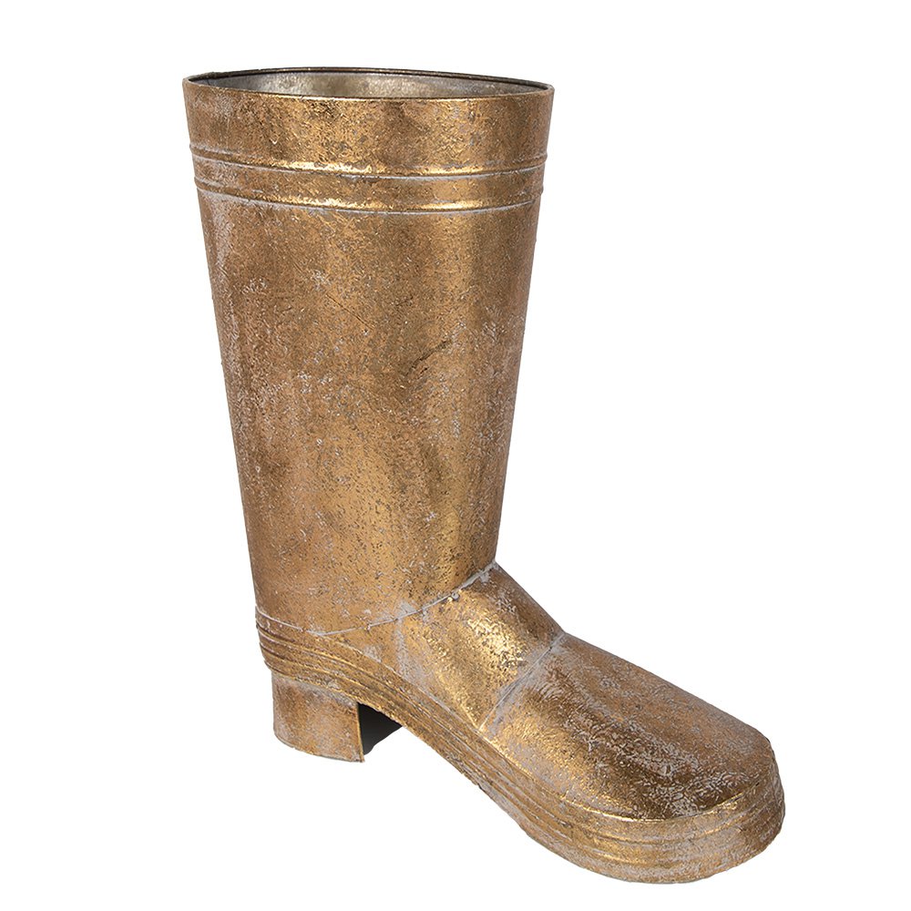 Planthouder Laars 37 cm Goudkleurig Metaal Plantenpot