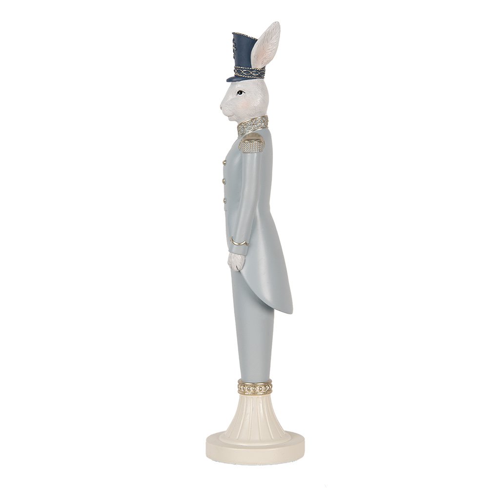 Decoratie Beeld Konijn 45 cm Wit Blauw Kunststof
