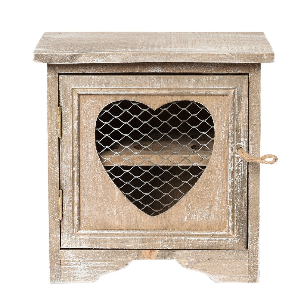 Eierkastje 19x14x19 cm Bruin Hout Hart Eierhouder