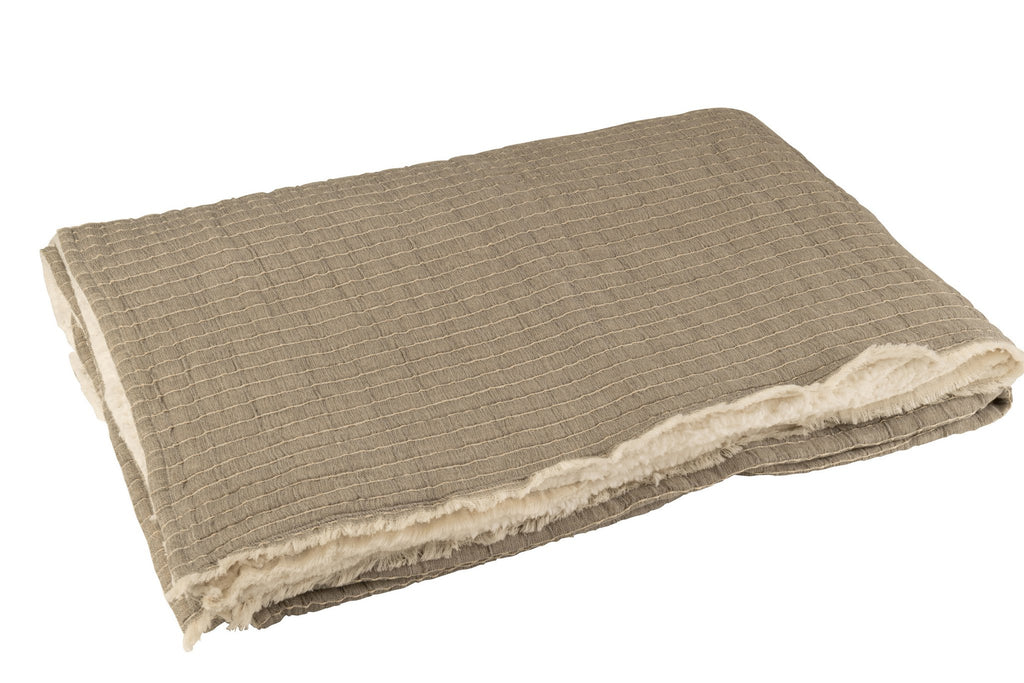 J-Line Plaid Strepen Stiksel Katoen/Polyester Grijs
