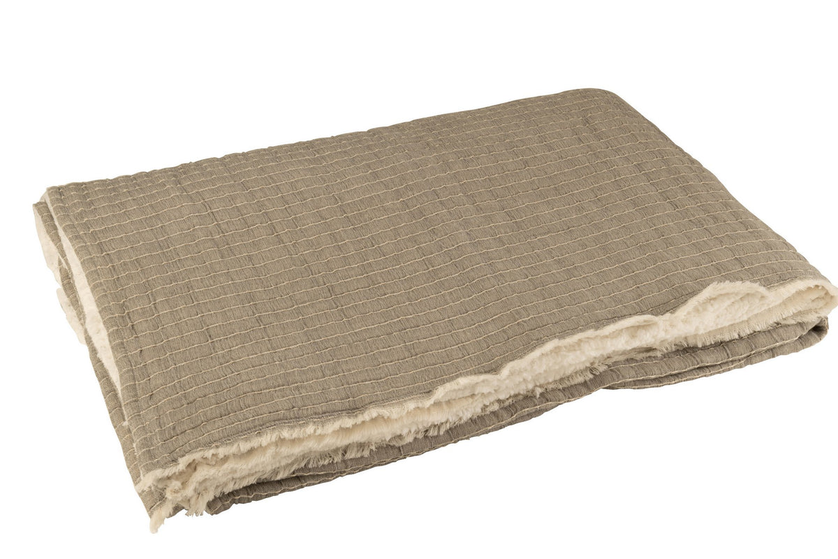 J-Line Plaid Strepen Stiksel Katoen/Polyester Grijs