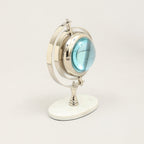 Vintage World Globe Bureauklok - Marmer & Nikkel Tafelaccent