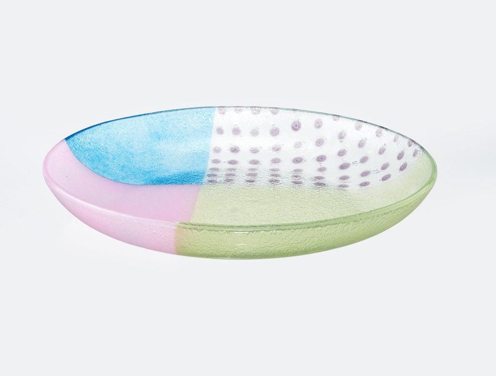 Artisano Bowl Pop Large 30x4 Blue, Green & Roze met roze stippen