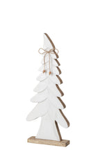 J-Line Dennenboom met strik - mangohout - naturel/wit - medium