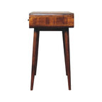 Gebogen kastanje bureau van , 1 lade, 1 open plank, bruin