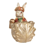 Decoratie Beeld Konijn 28x18x30 cm Beige Rood Kunststof