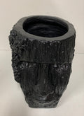 Polyresin face plantenbak zwart