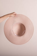 Hoed Dames Roze Papierstro Zonnehoed