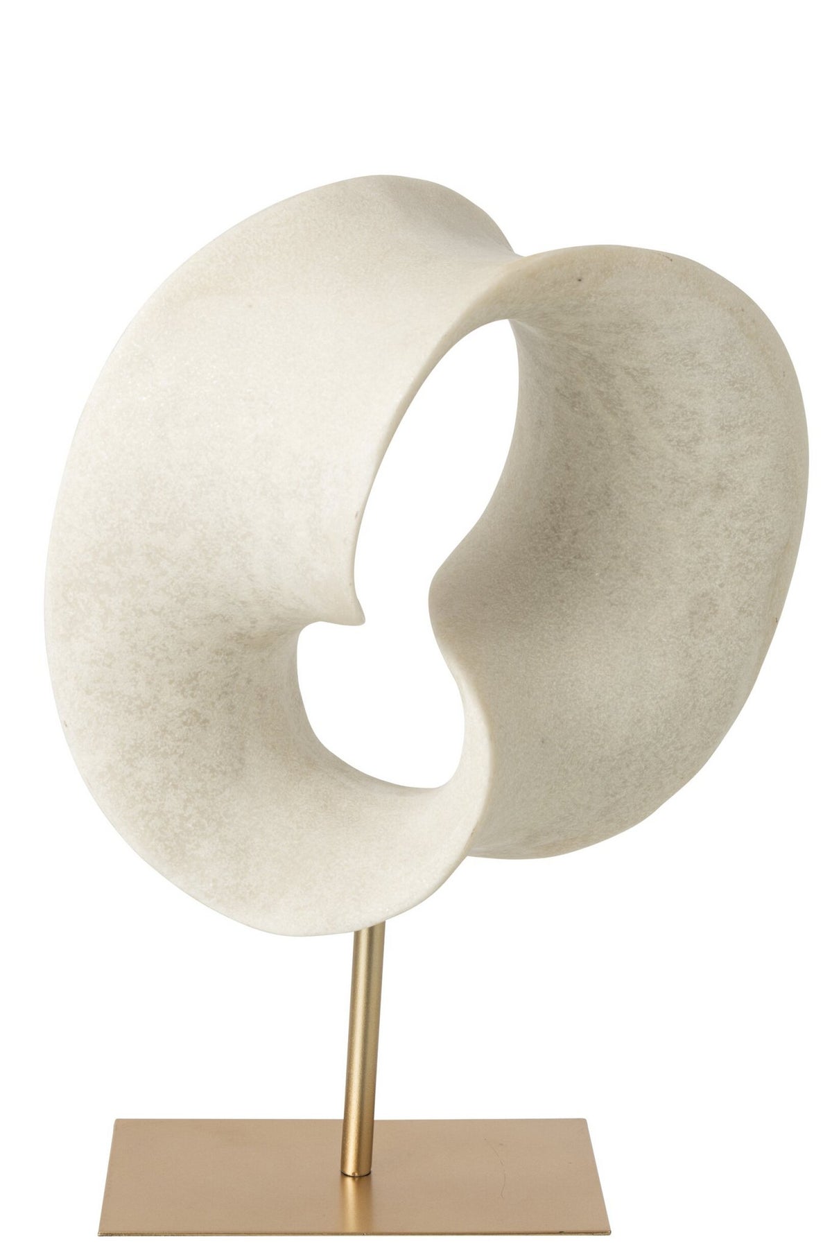 J-Line Abstracte decoratie - hars - wit/goud - large