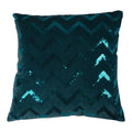 Cushion Zigzag Sequin 45x45 Turquoise