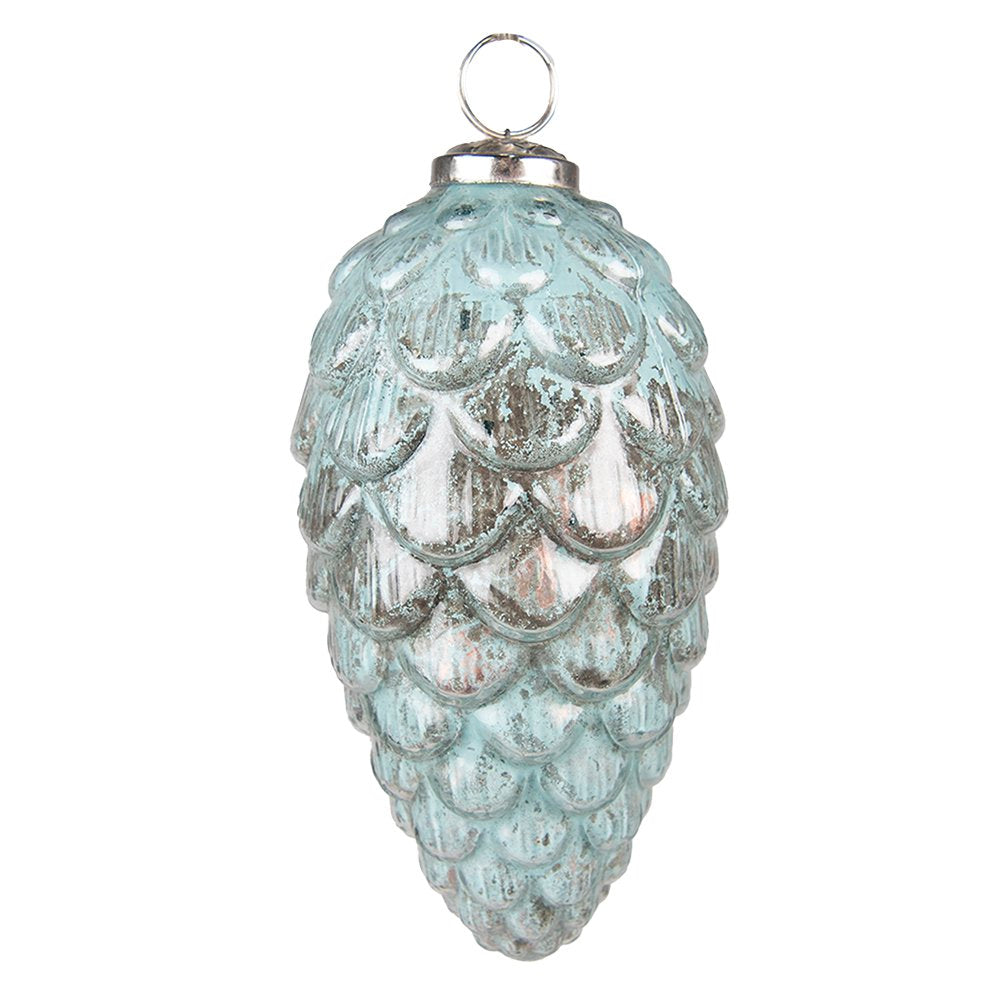 Kerstbal Ø 8 cm turquoise Glas Kerstdecoratie