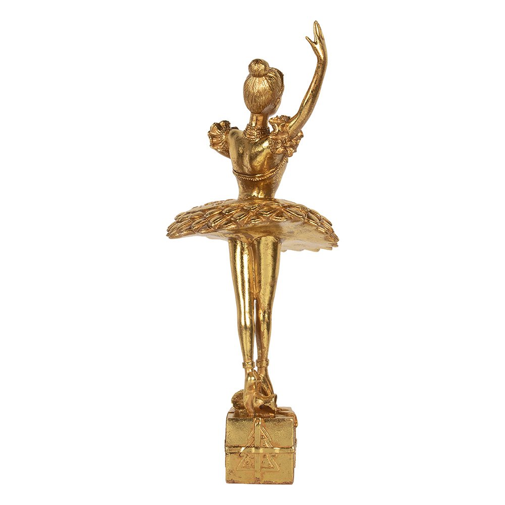 Kerstdecoratie Beeld Ballerina 20x17x45 cm Goudkleurig Kunststof