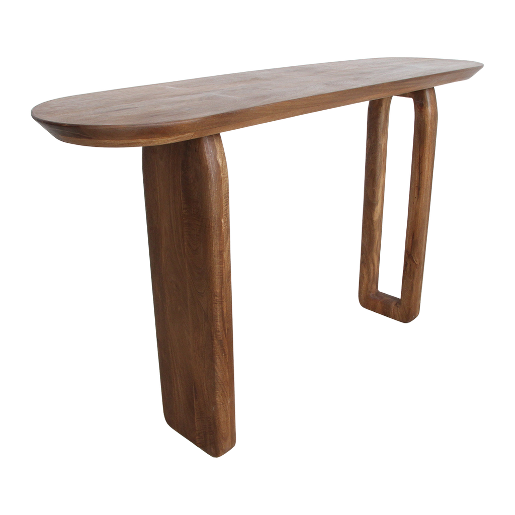 Bullnose consoletafel mangohout bruin - 140cm