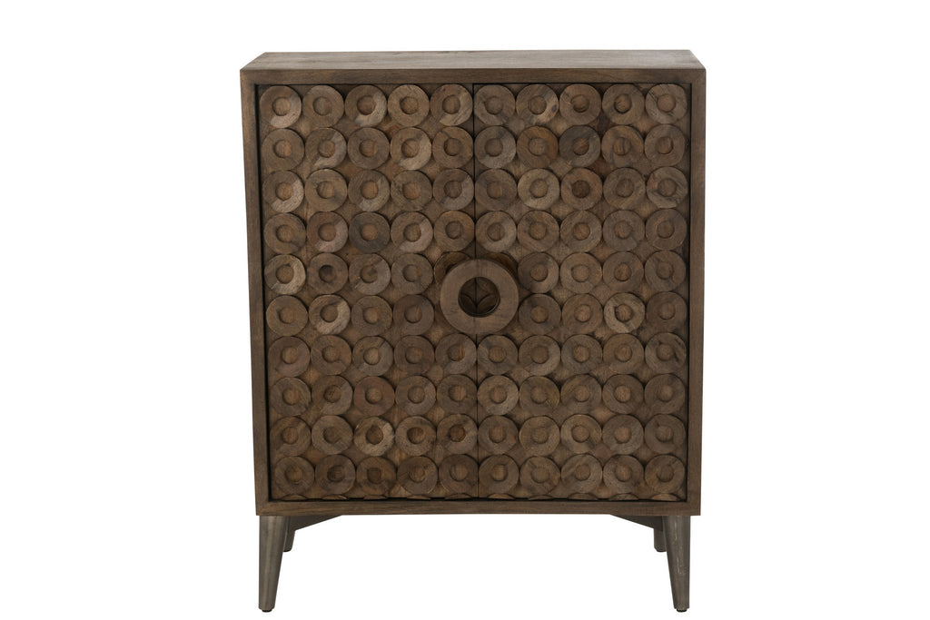 J-Line Kast 2 Deuren Mangohout/Mdf Bruin