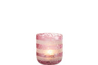 J-Line theelichthouder Strepen - glas - rood/wit - small