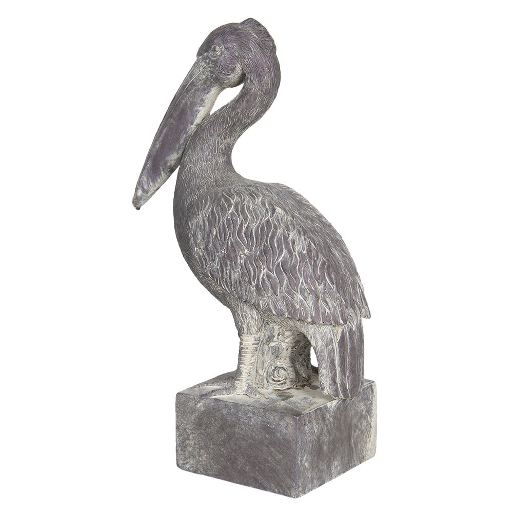 Beeld Pelikaan 23x13x37 cm Grijs Kunststof