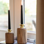Vaas Ø 9x17 cm Bruin Hout Decoratie Vaas