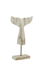 J-Line decoratie Walvis Staart Witgewassen - hout - naturel - L