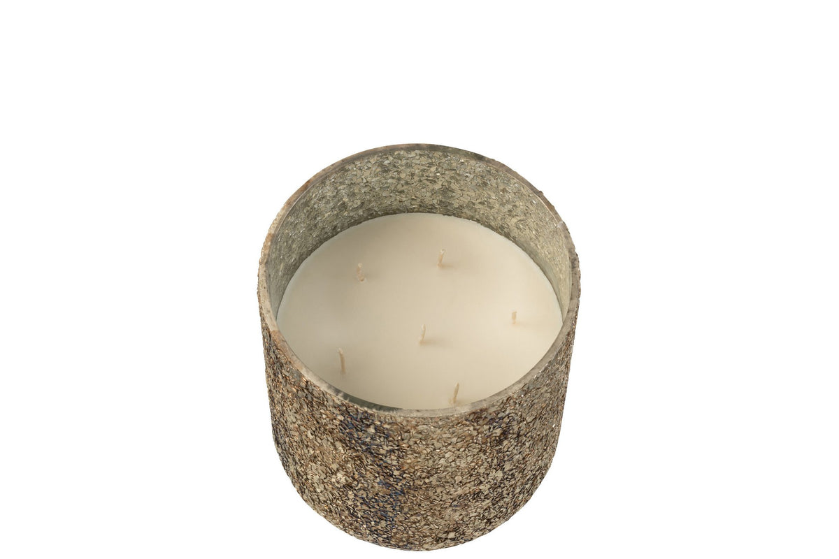 J-Line geurkaars Luxuria - Cookie Crunch - glas - brons - large - 80U