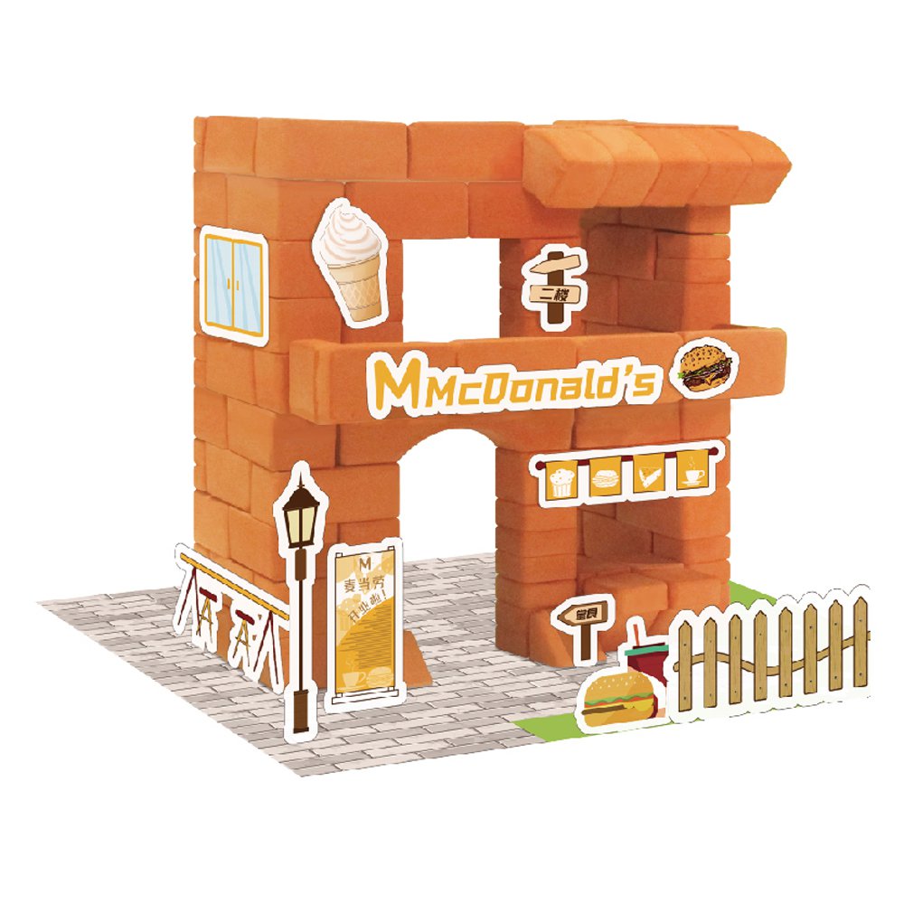 Bouwpakket Steam DIY Drive-In Snackbar- Steen- eerst zelf steentjes maken en daarna bouwen!