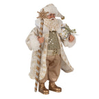 Kerstdecoratie Beeld Kerstman 27 cm Goudkleurig Wit Kunststof