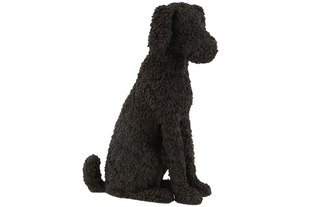 J-Line decoratie Hond Max Zittend - polyresin - zwart