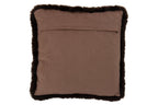 J-Line kussen Beer + Bril - polyester - donkerbruin
