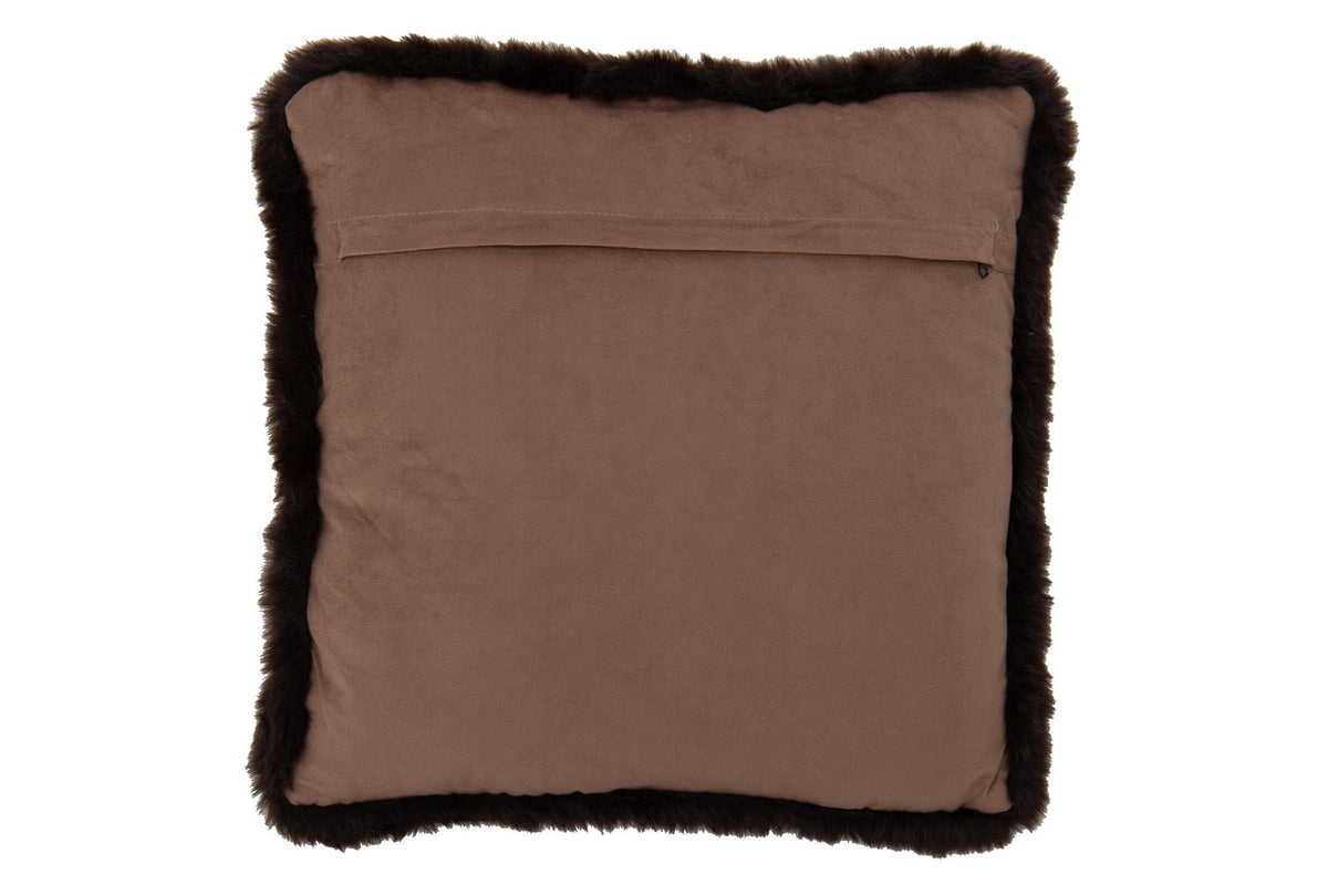 J-Line kussen Beer + Bril - polyester - donkerbruin