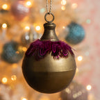 Kerstbal Ø 10x14 cm Goudkleurig Metaal Kerstboomversiering