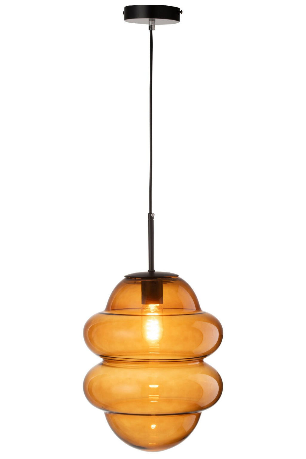 J-Line Hanglamp Honinglepel Glas Bruin