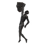 Beeld Man 9x9x32 cm Bruin Kunststof