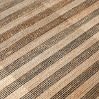Handgeweven gestreept vloerkleed – katoenjute naturel design