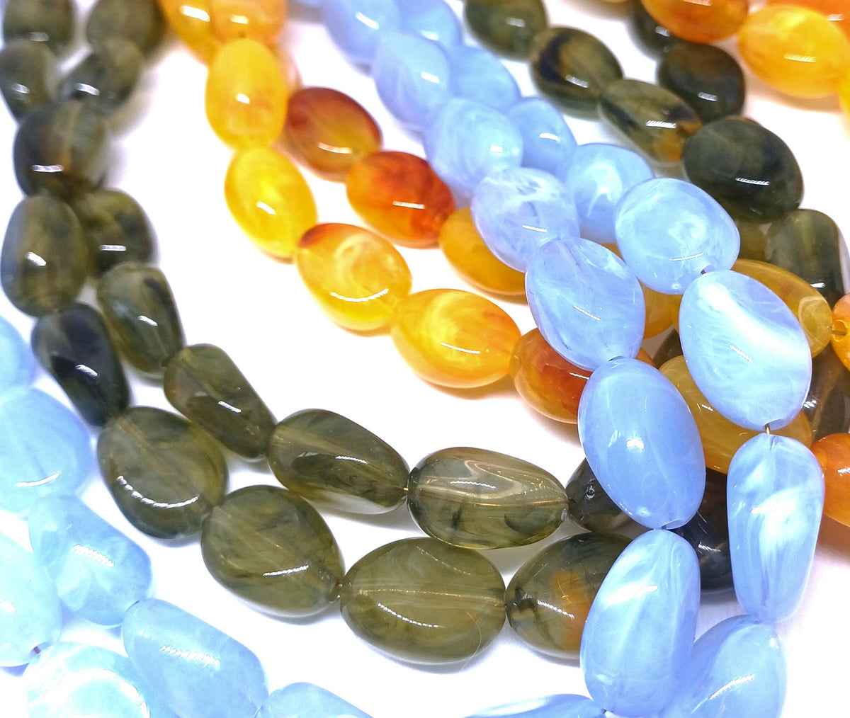 Ovale imitatie edelsteen ketting