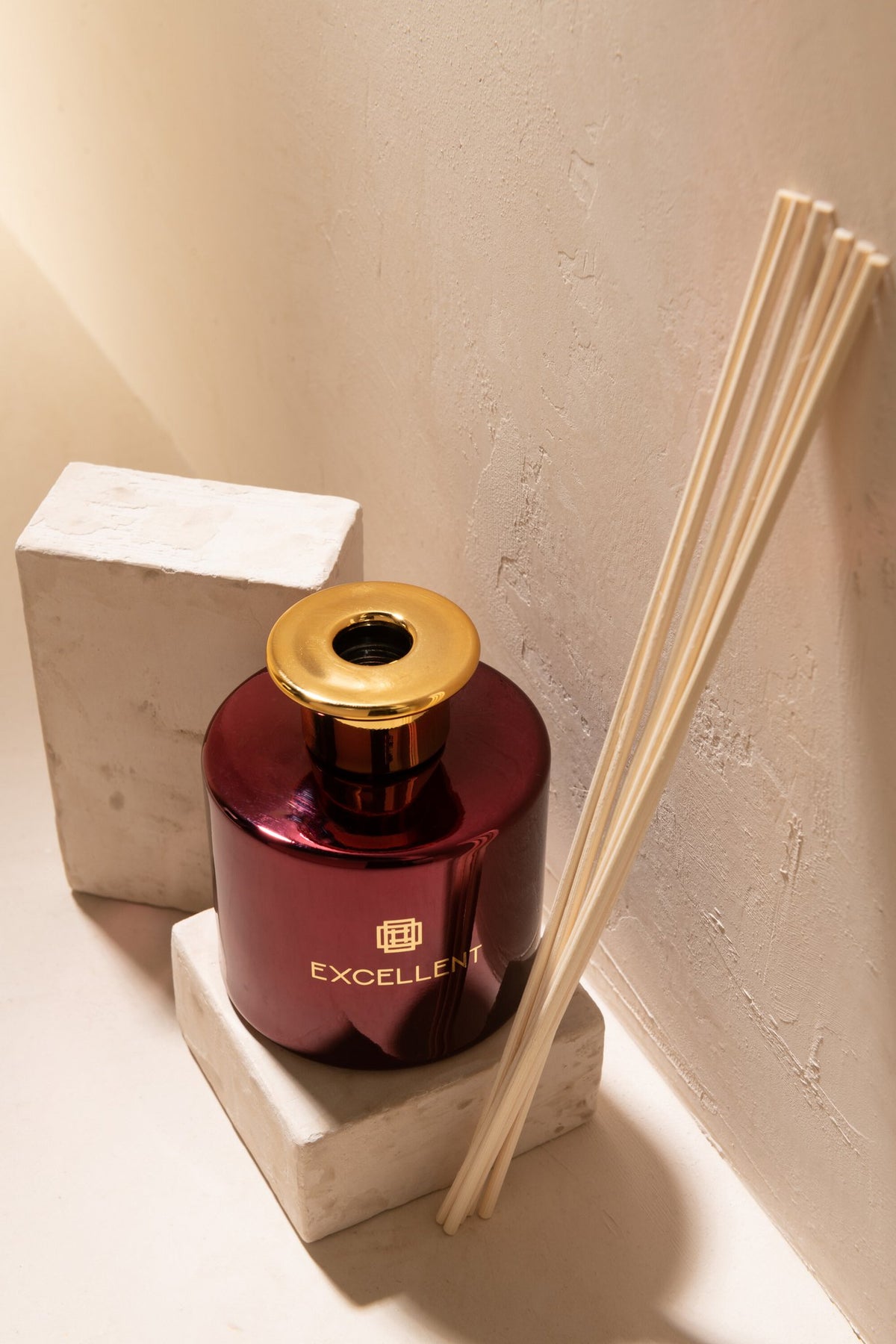 J-Line geurstokjes Excellent - Rose Champagne - glas - rood