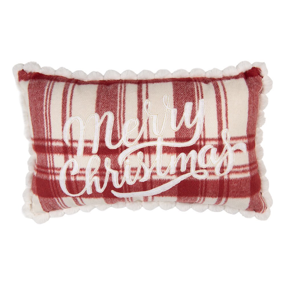 Sierkussen 50x30x4 cm Rood Polyester Kerst
