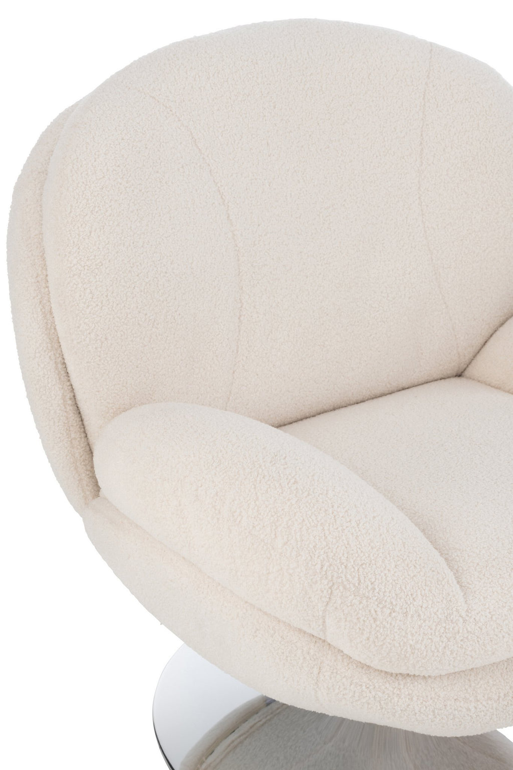J-Line zetel Relax + Voetbank - metaal/multiplex - creme/zilver