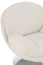 J-Line zetel Relax + Voetbank - metaal/multiplex - creme/zilver