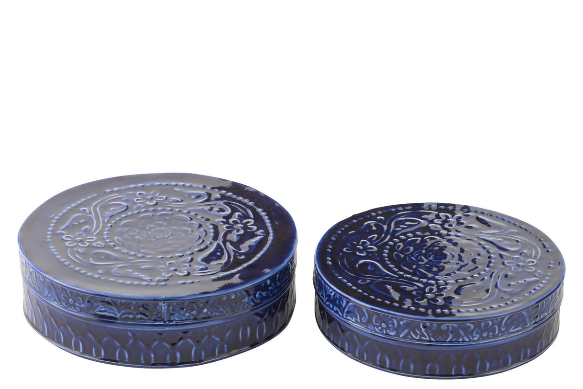 J-Line Set Van Twee Dozen Nag Metaal Blauw