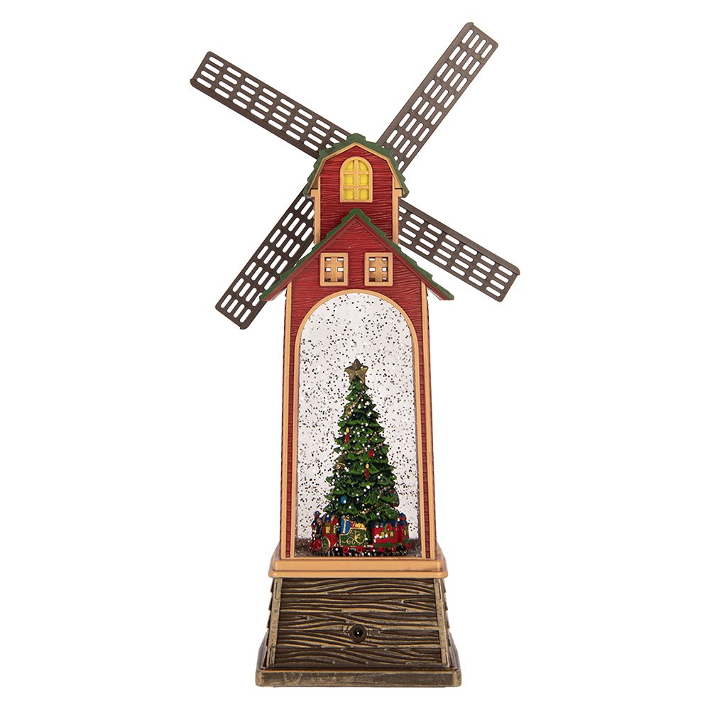 Kerstdecoratie met LED-verlichting en muziek 11x11x28 cm / 3xAA Bruin Kunststof